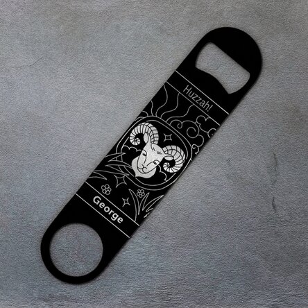 Personalised beer opener with text - Zodiac sign