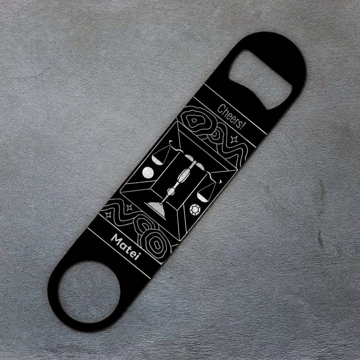 Personalised beer opener with text - Libra zodiac sign