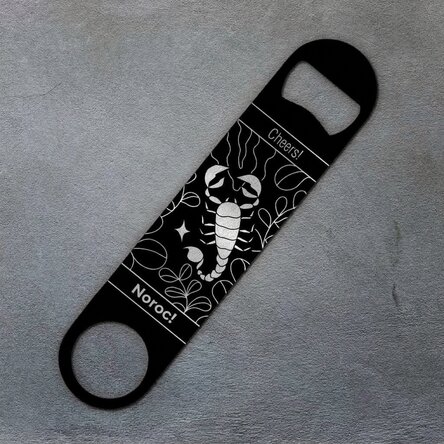 Personalised beer opener with text - Scorpio zodiac sign