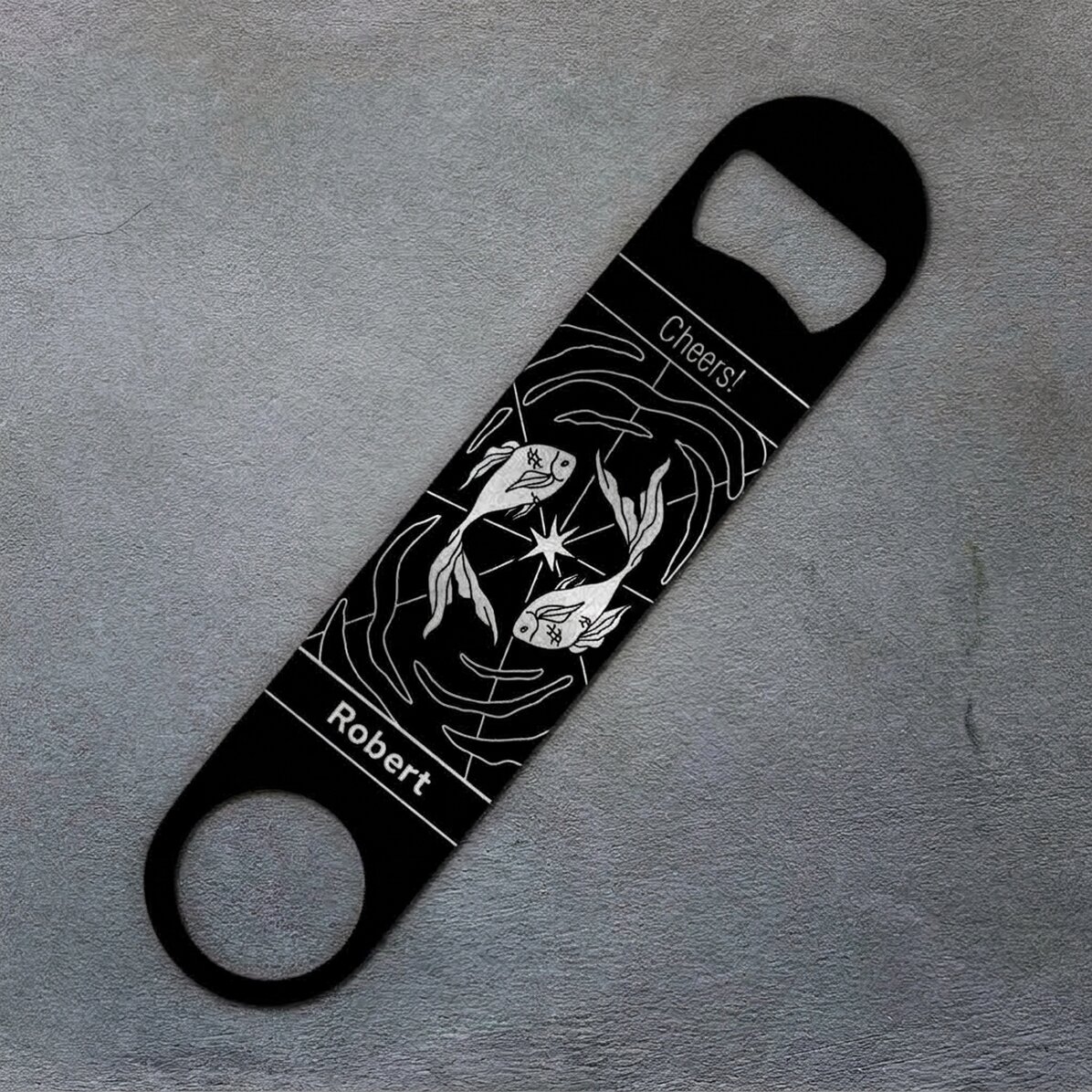 Personalised beer opener with text - Pisces