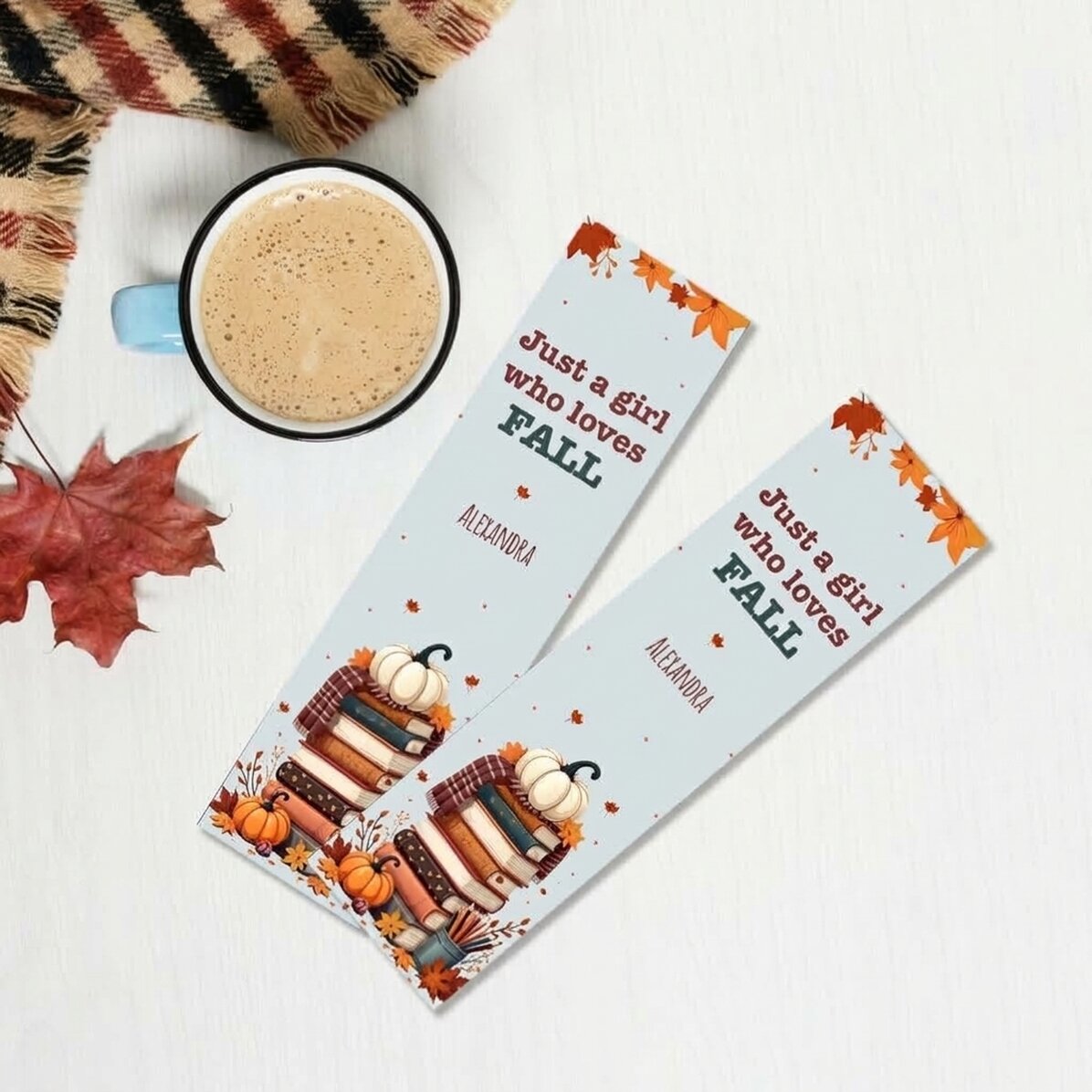 Personalised bookmark with text - Fall