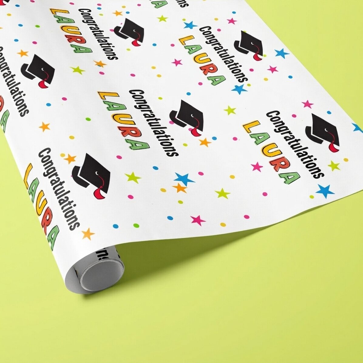 Personalised gift wrapping paper with text - Graduation