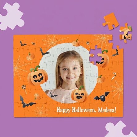 Personalised puzzle with a photo and message - Happy Halloween