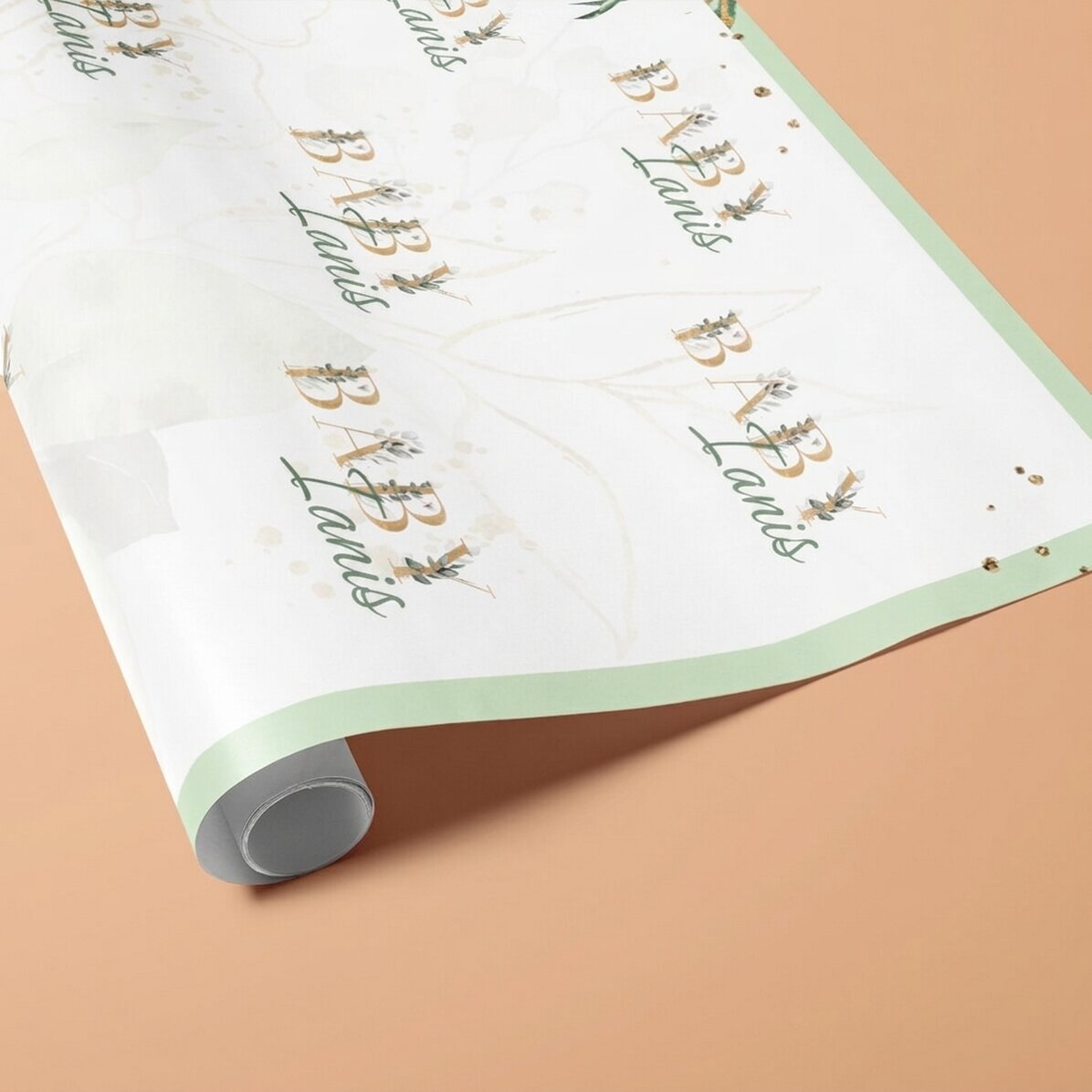 Personalised gift wrapping paper with text - Baby