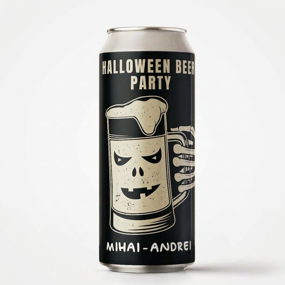 Personalised beer can with text - Halloween Beer Party