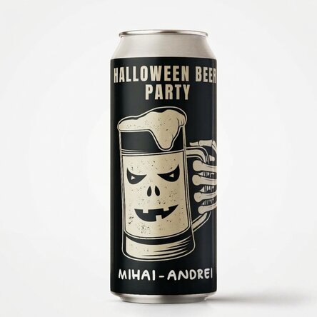 Personalised beer can with text - Halloween Beer Party