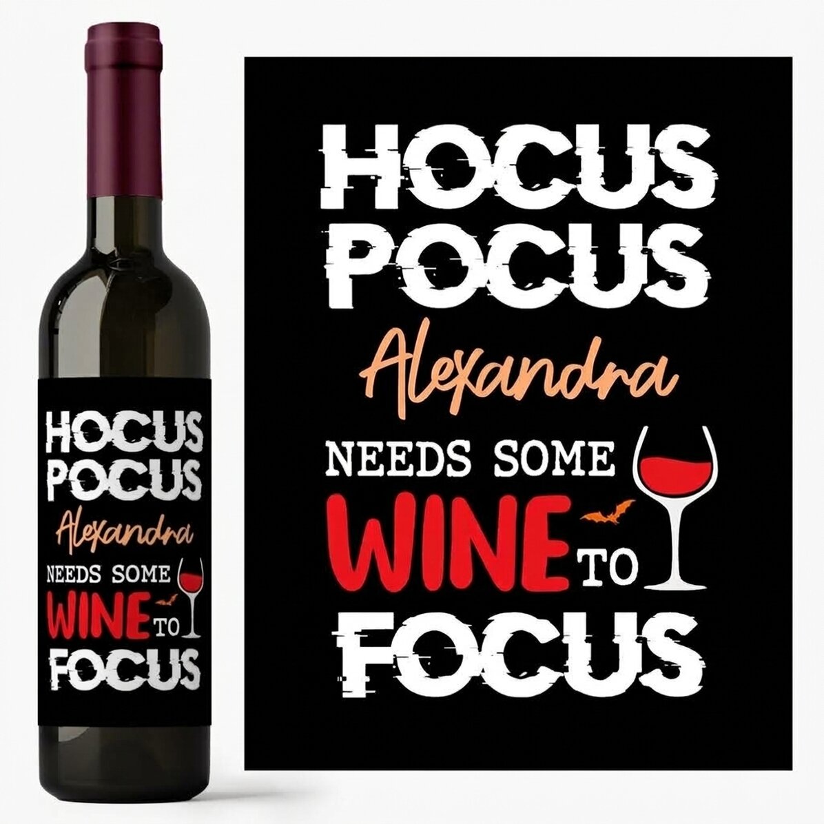 Personalised wine with name - Need some wine to focus