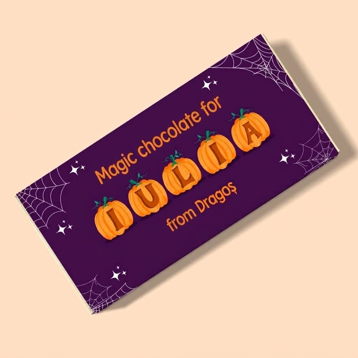 Personalised chocolate with message - Halloween magic
