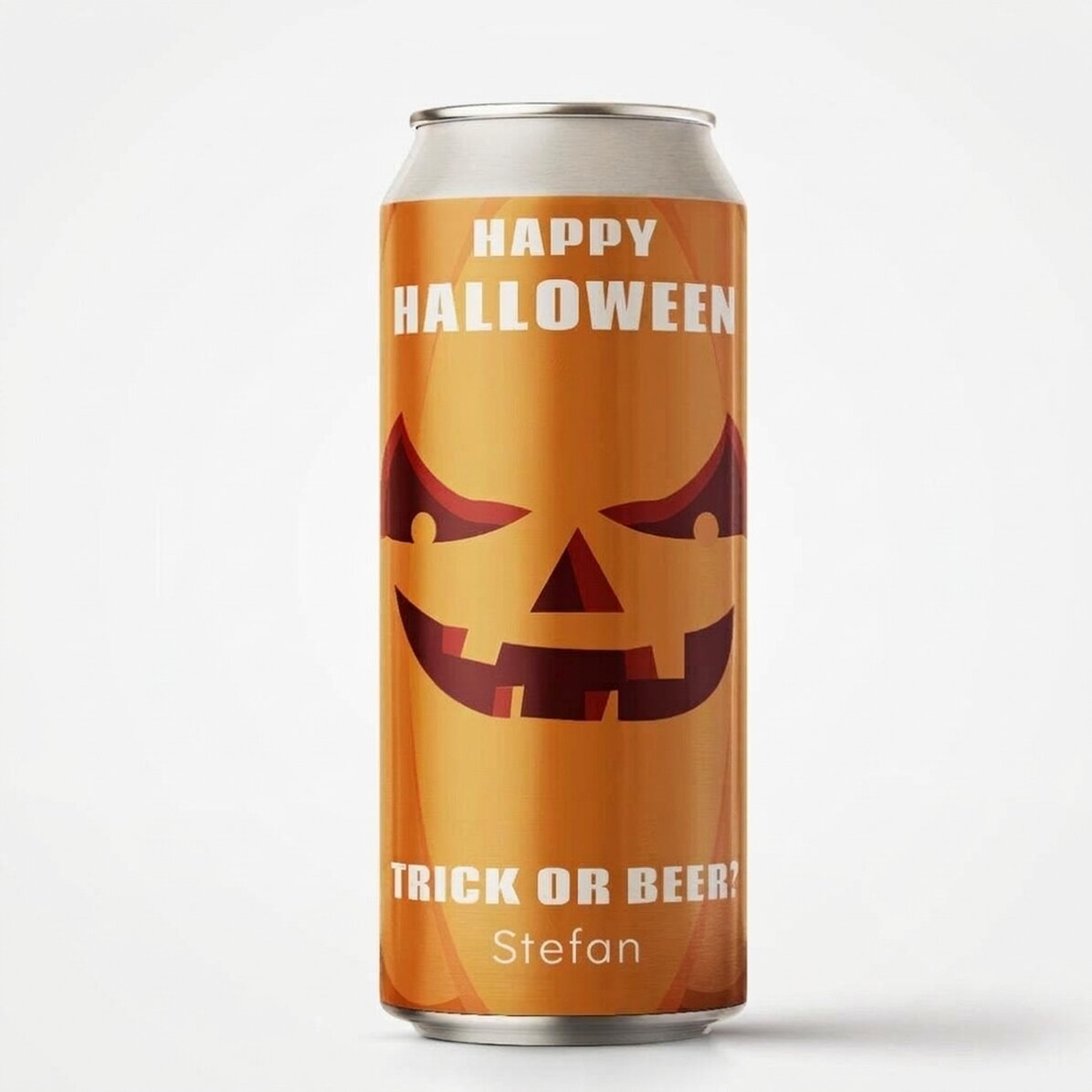 Personalised beer can with text - Pumpkin