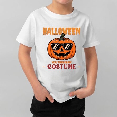 Customised cotton T-shirt for children with text - This is my costume