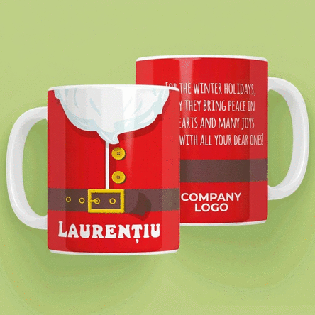 Personalised mug with text and logo - Santa