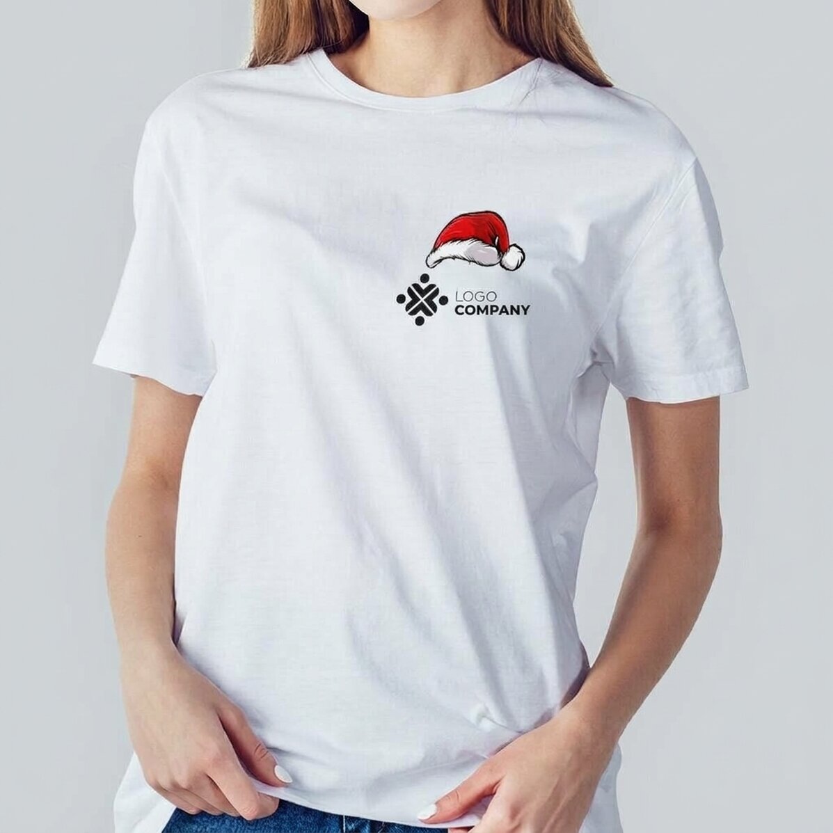 Custom cotton T-shirt with Christmas logo