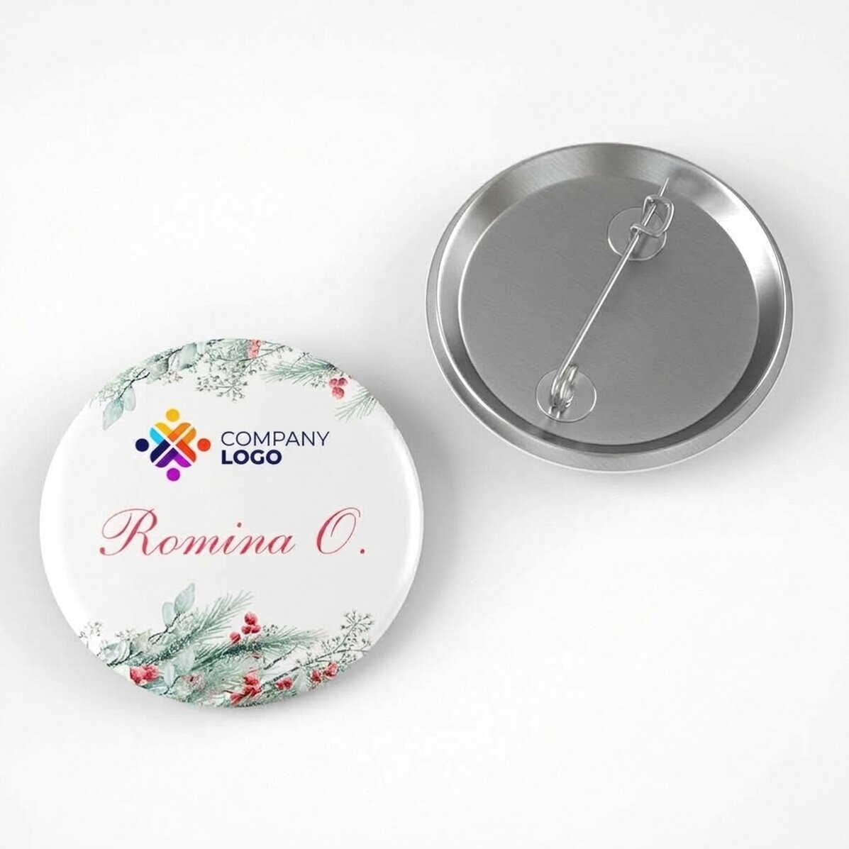 Personalised badge with logo and name Merry Christmas!