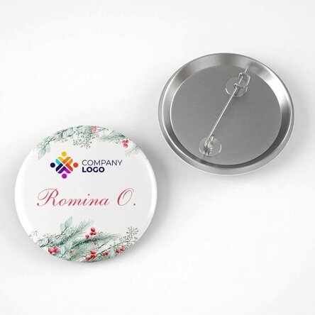 Personalised badge with logo and name Merry Christmas!
