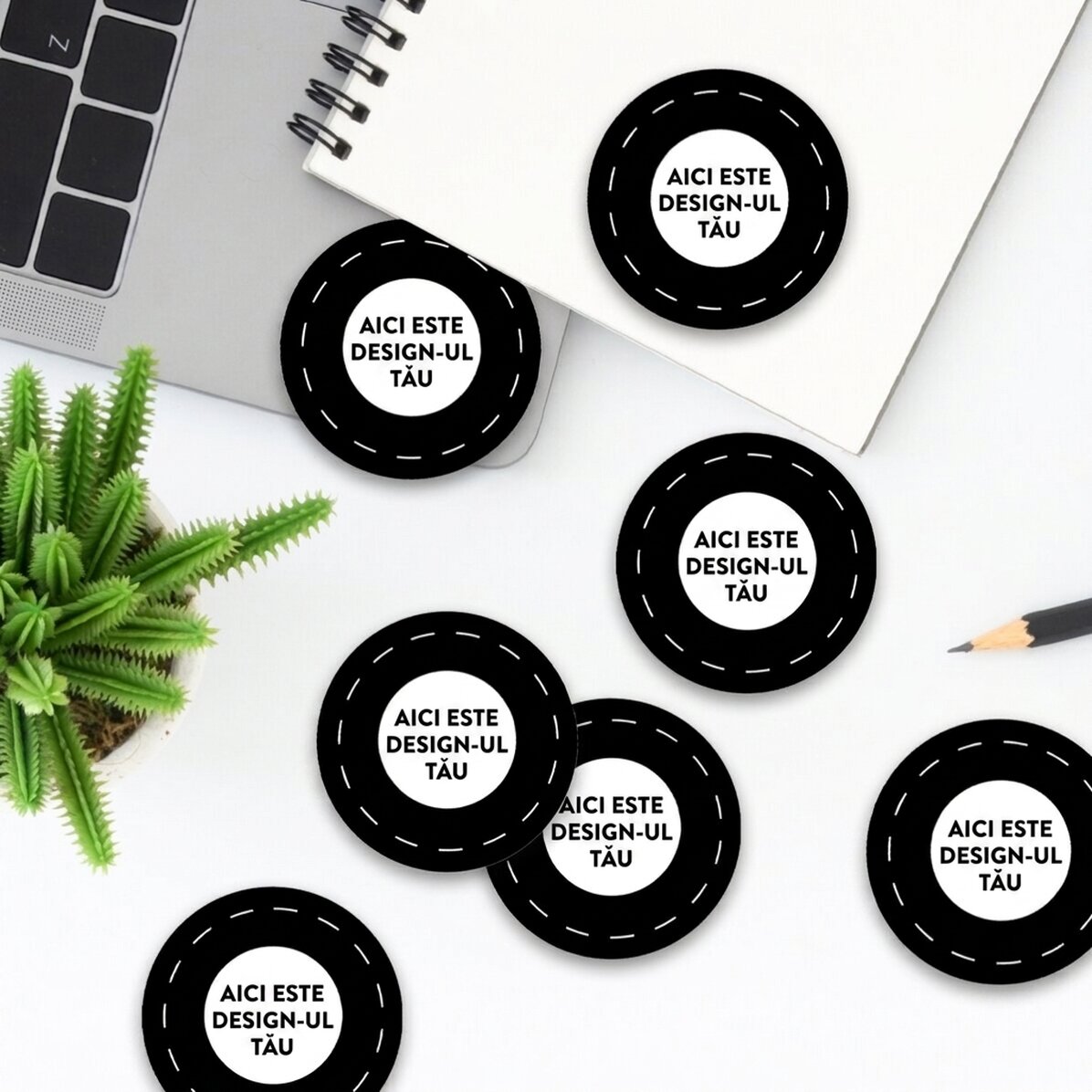 Set of 12 round stickers (self-adhesive labels), diameter 5 cm, customised with your graphics