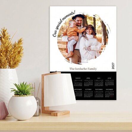Personalised calendar poster with a photo and message - Our special moments!