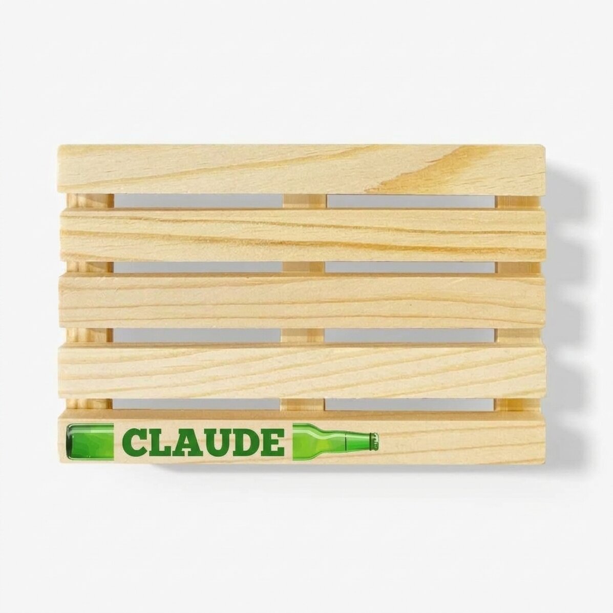 Personalised pallet-shaped glass holder with name - My beer