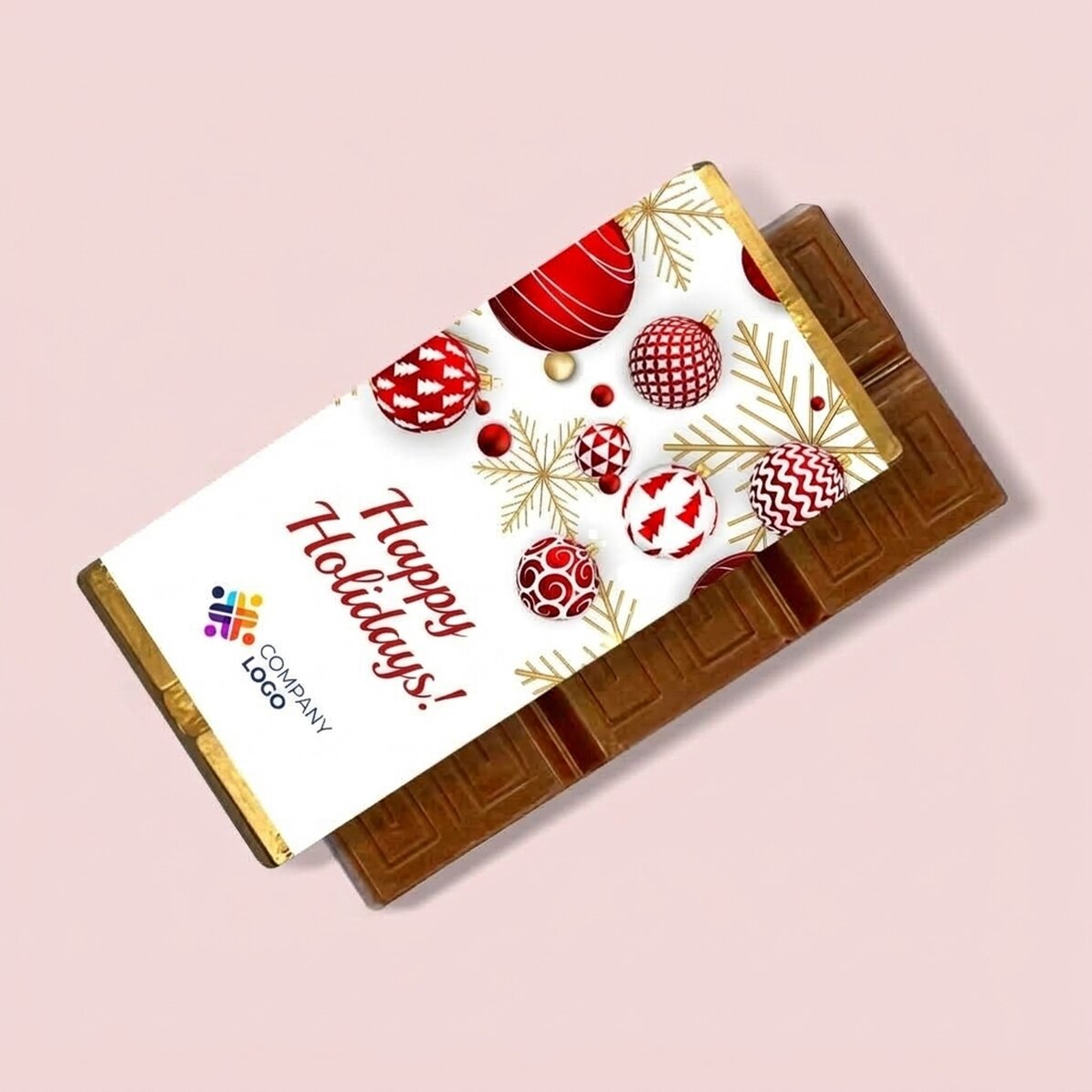 Mini chocolate bar personalised with logo and message - Globuri