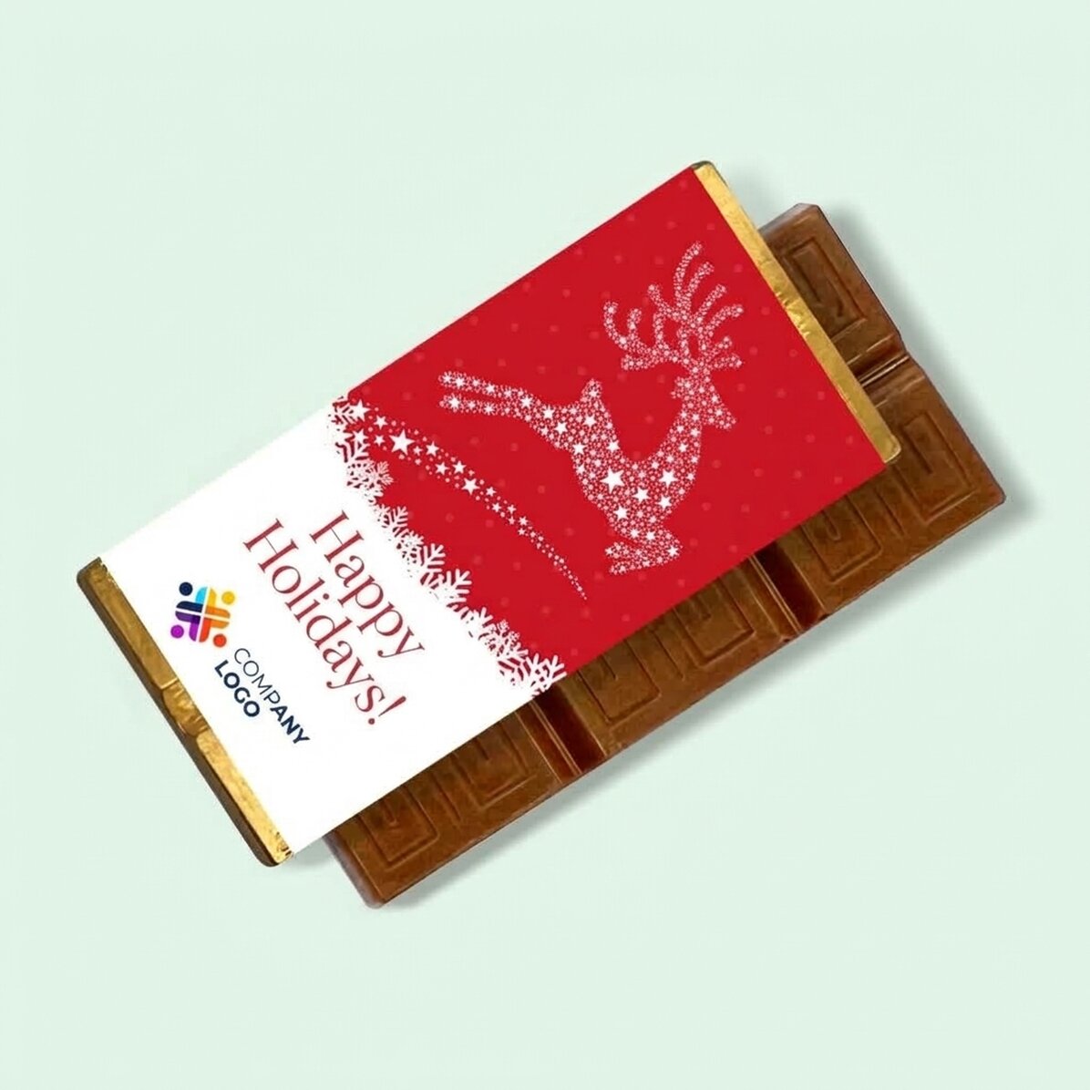 Mini chocolate bar personalised with logo and message - The Magic of Christmas