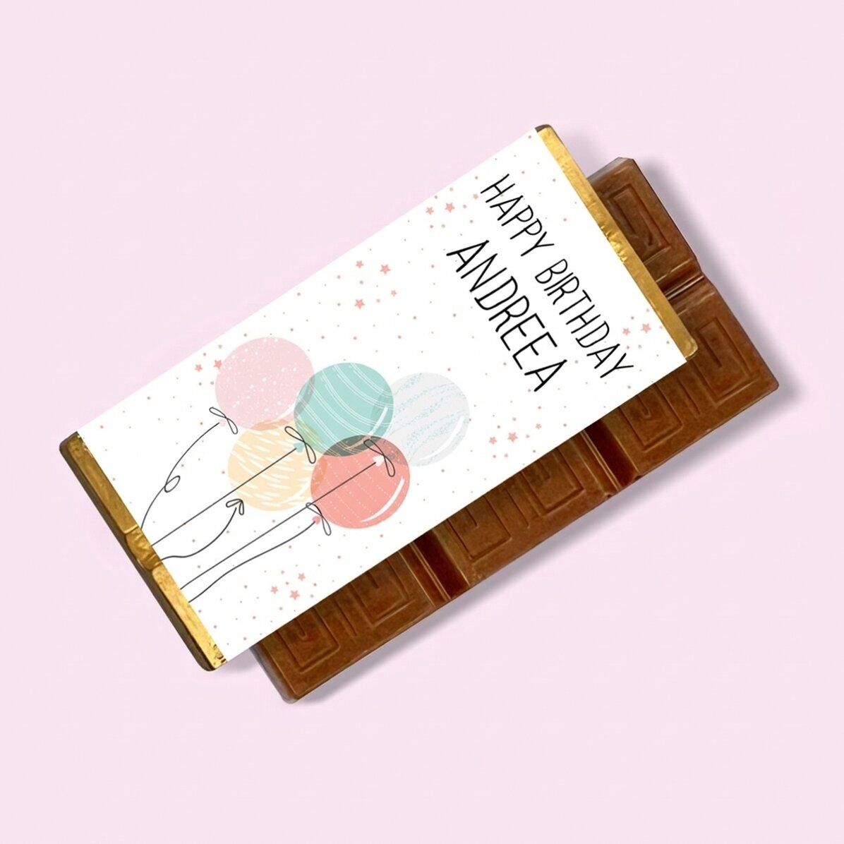 Mini chocolate bar personalised with message - Balloons