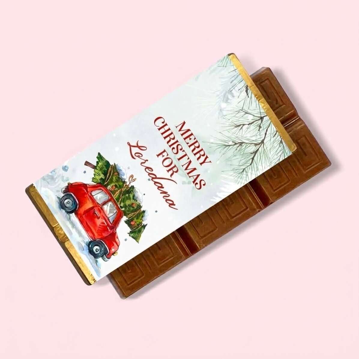 Personalised mini chocolate bar with message - Merry Christmas