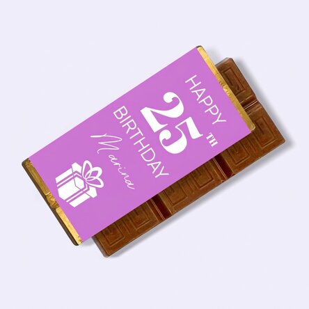 Mini chocolate bar personalised with message - Happy Birthday