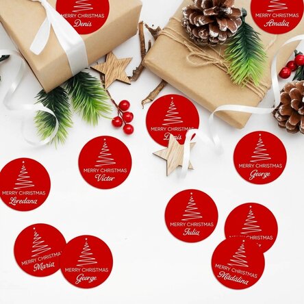 Set of 12 stickers (self-adhesive labels) personalised with message - Christmas