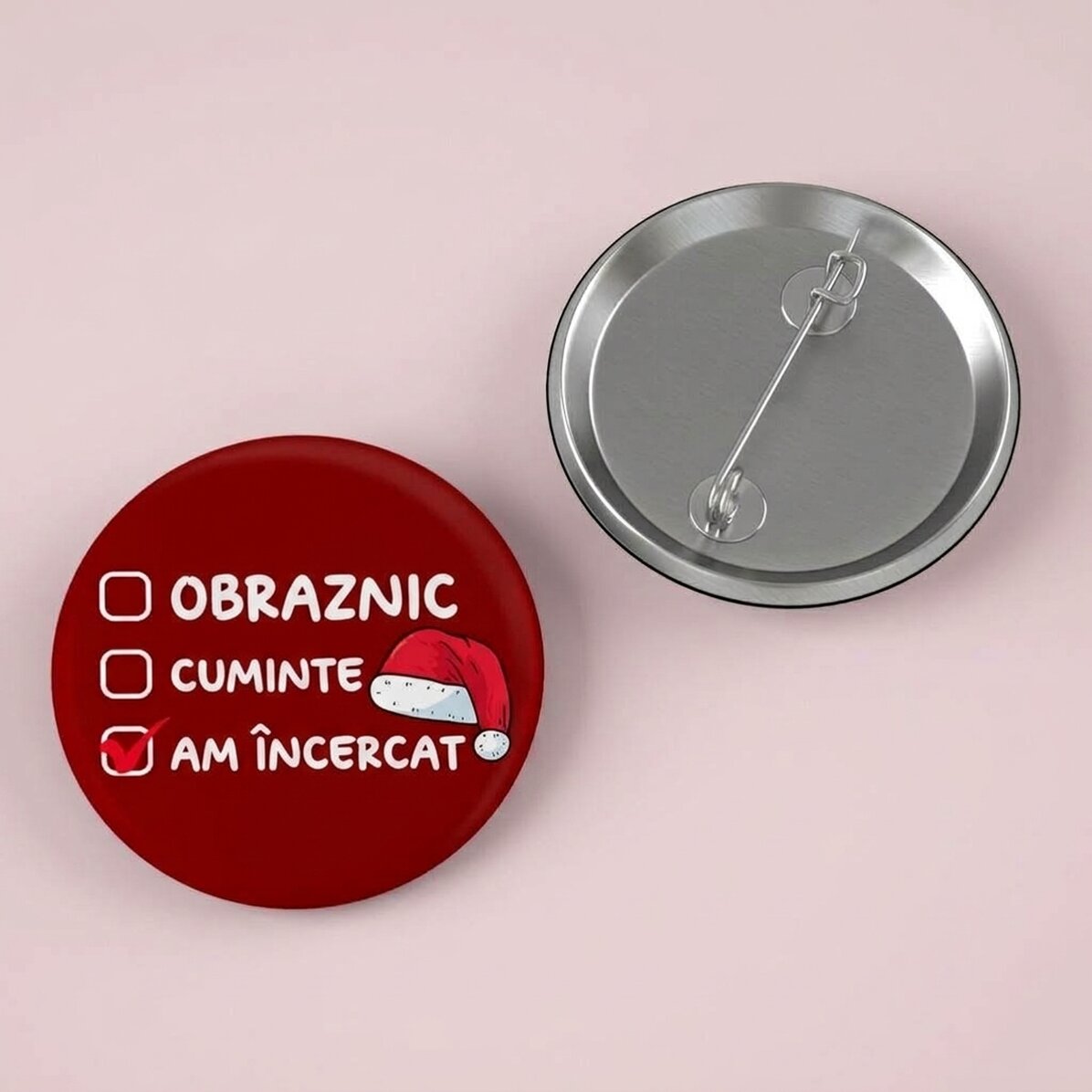 Personalised badge with text - Naughty Christmas List