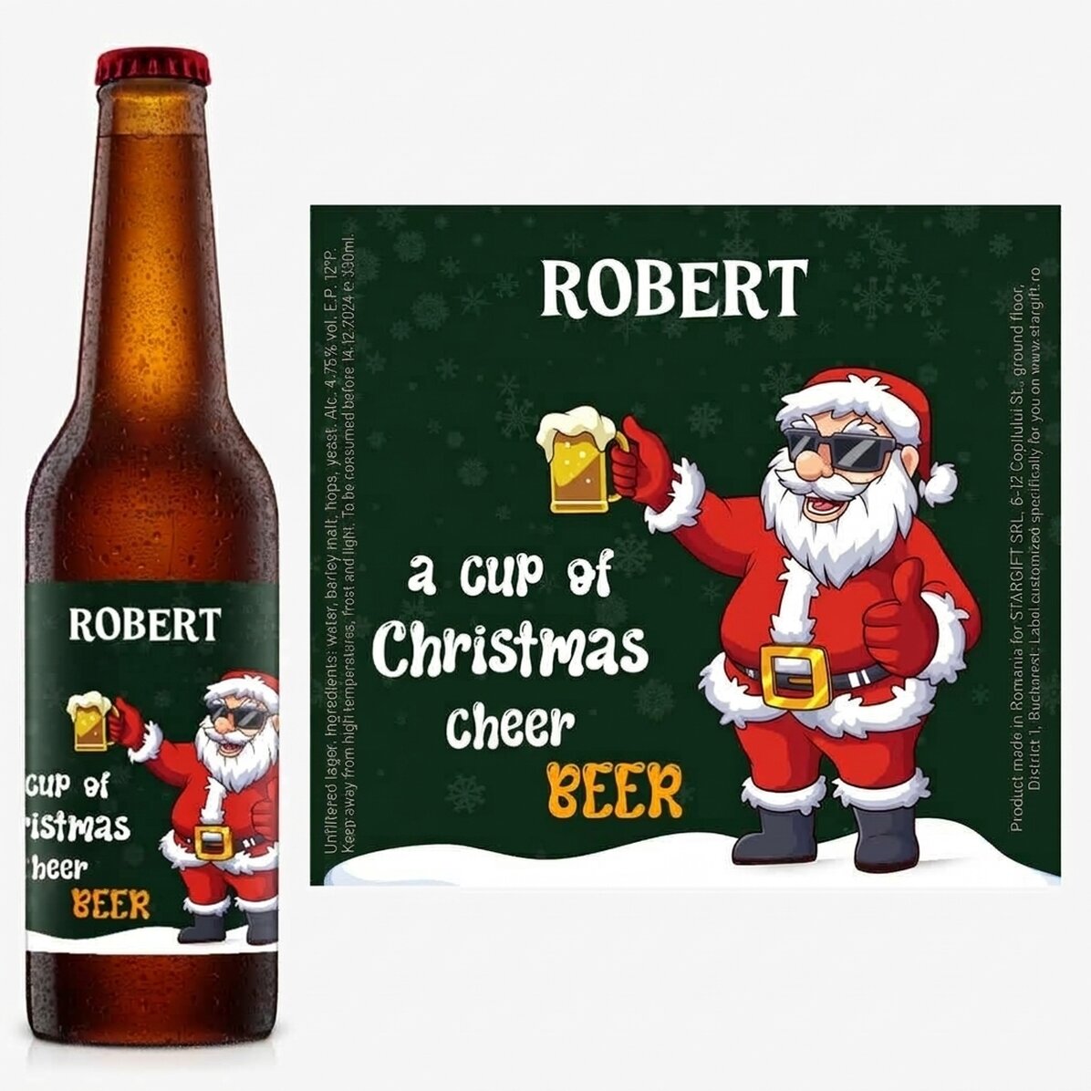 Personalised beer with text - Christmas beer