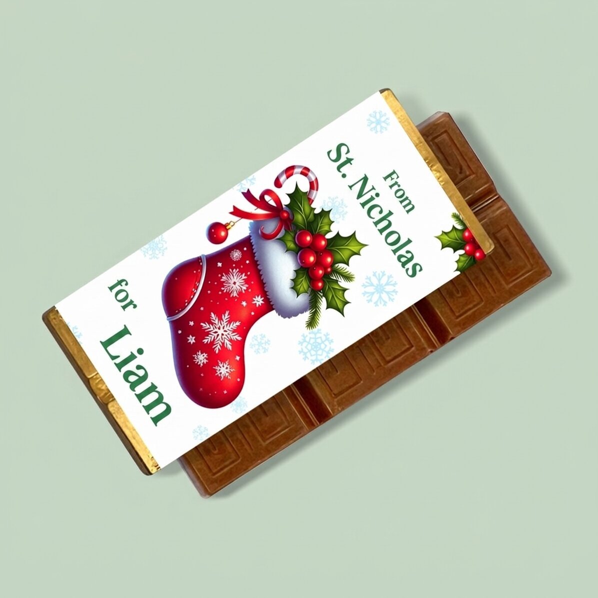 Mini chocolate bar personalised with a message - Father Christmas