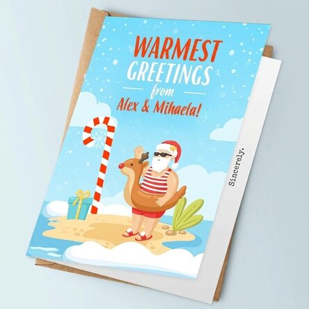 Personalised Christmas card with text - Warm wishes
