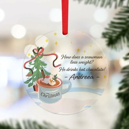 Personalised round ornament with text - Hot chocolate