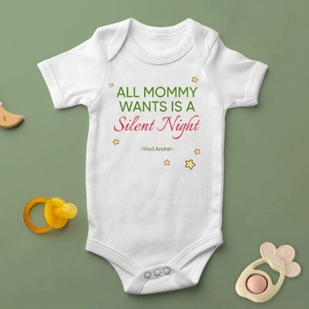 Personalised baby bodysuit with text - Silent Night
