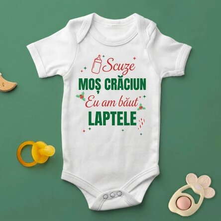 Personalised baby bodysuit with text - Sorry Santa
