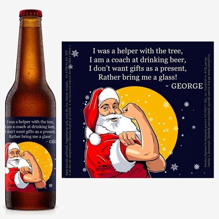 Personalised beer with text - Christmas power