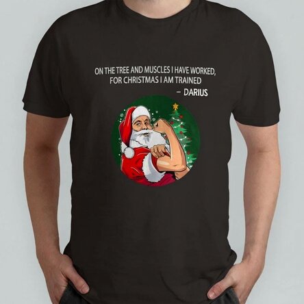 Custom cotton T-shirt with text - Christmas power