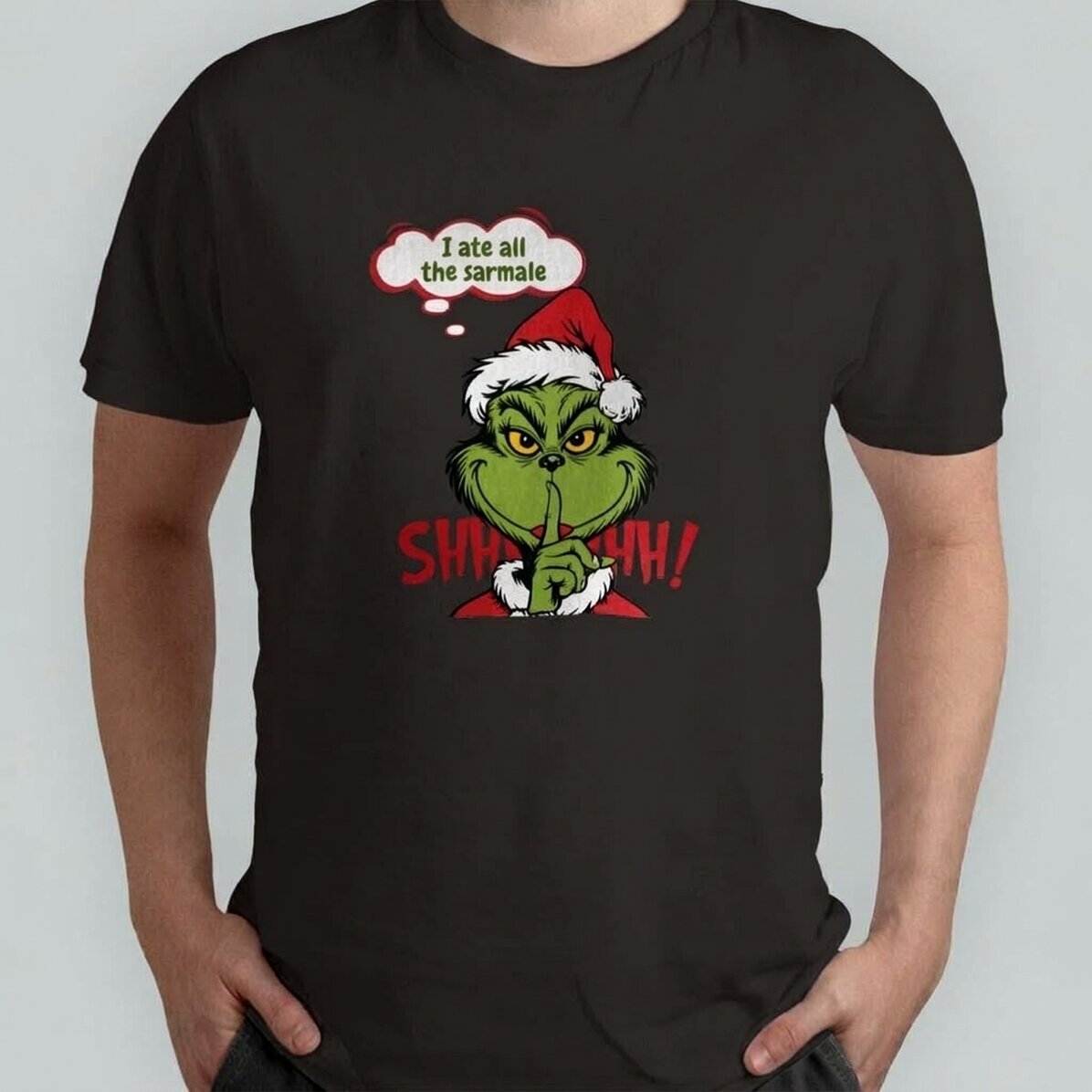 Custom cotton T-shirt with text - The Grinch