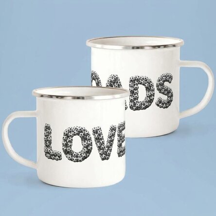 Personalised enamel mug with text - Football