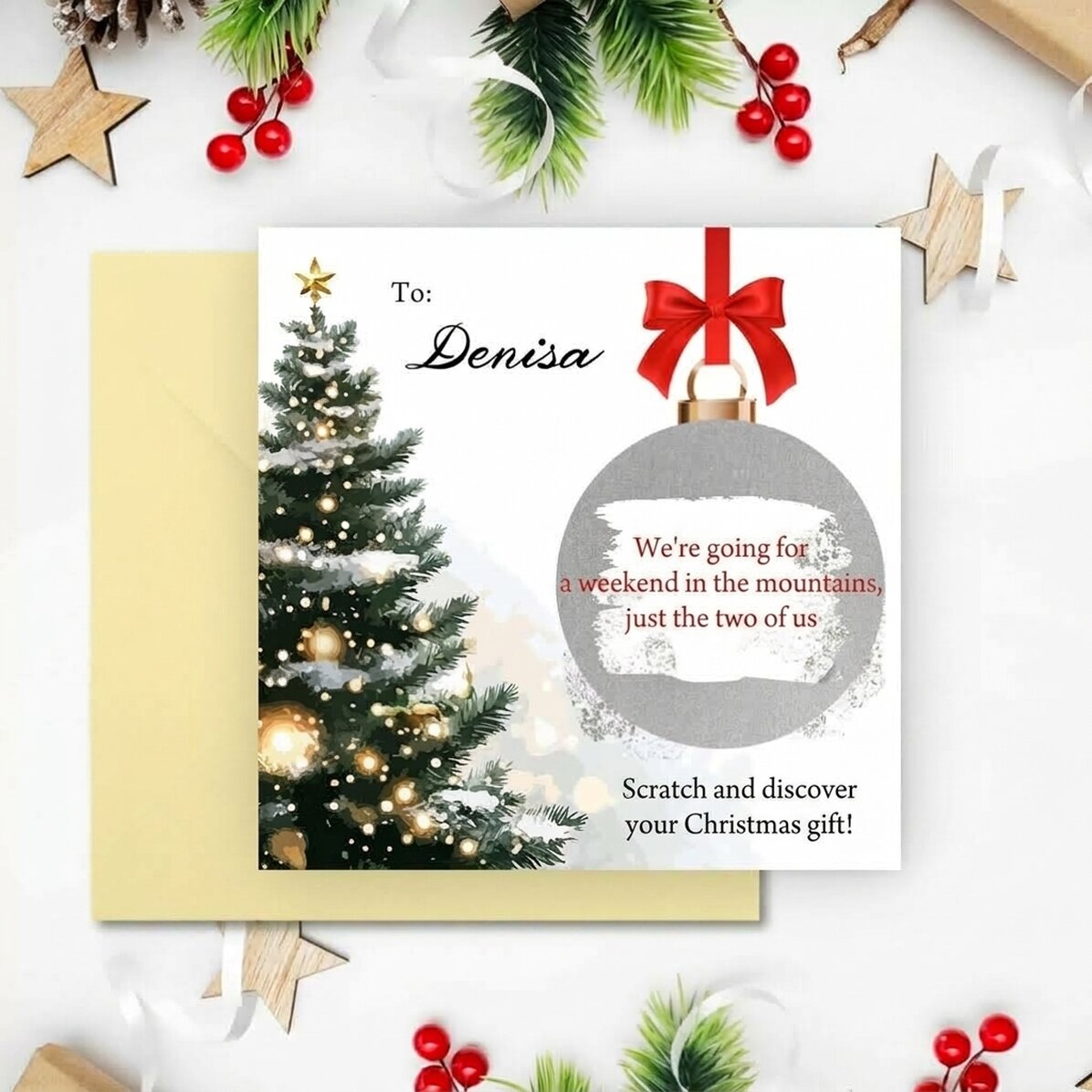 Personalised scratch card with message - Surprise gift