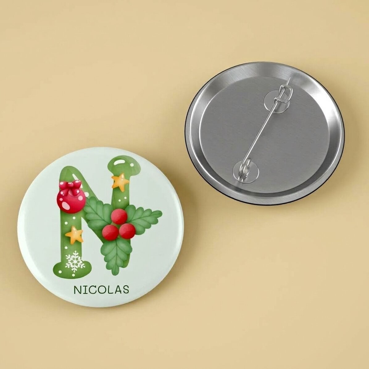 Personalised badge with text - Christmas