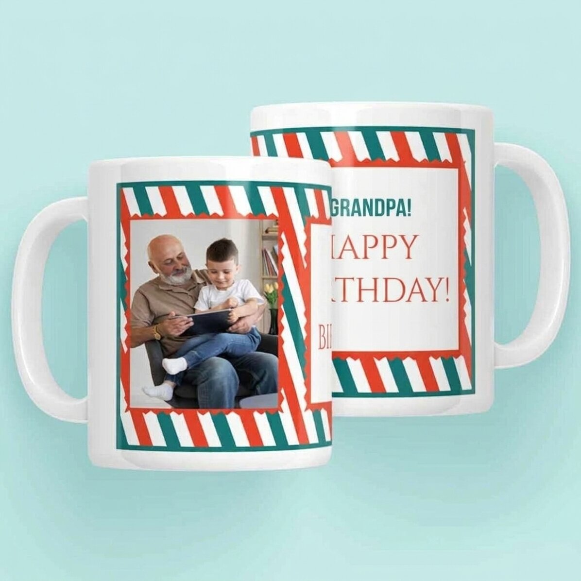 Personalised mug with text and a photo - Merry Christmas!