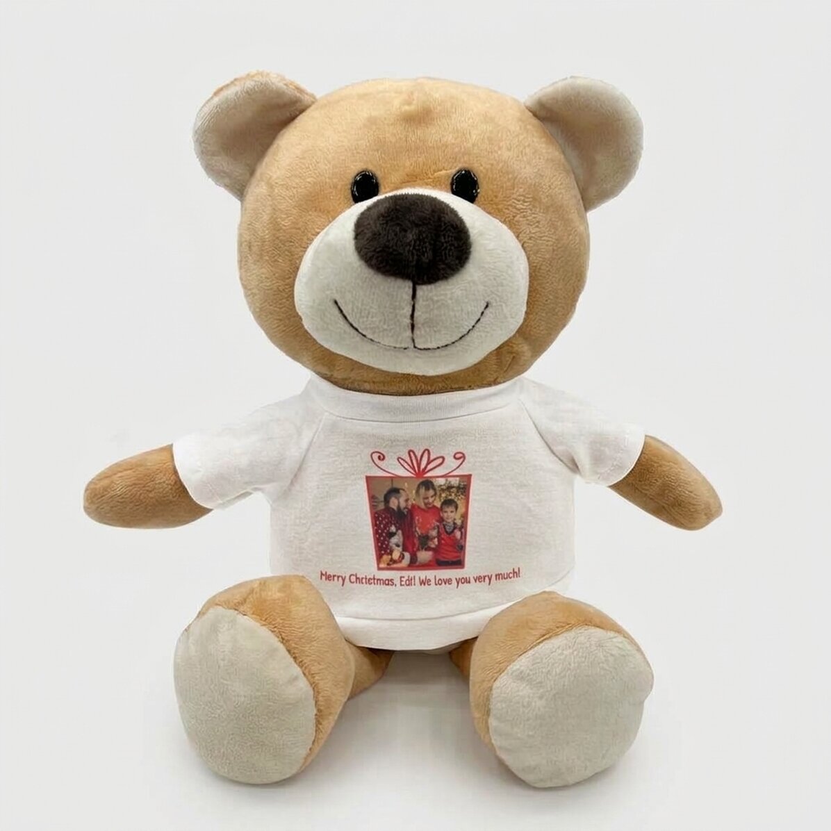 Personalised teddy bear with text - Christmas gift
