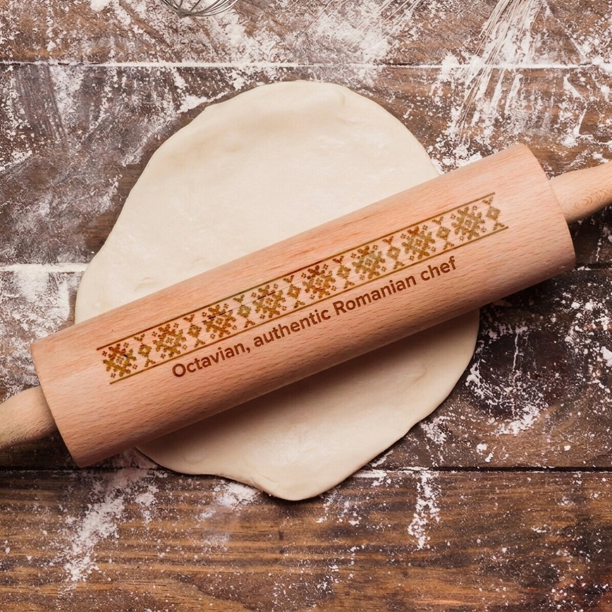 Personalised wooden rolling pin - Authentic Romanian cook