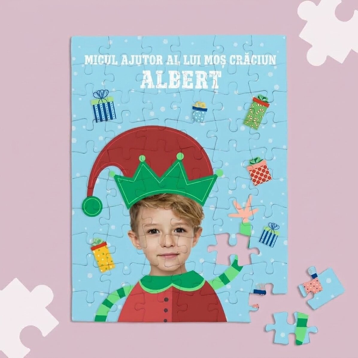Personalised puzzle with a photo and text - Santa