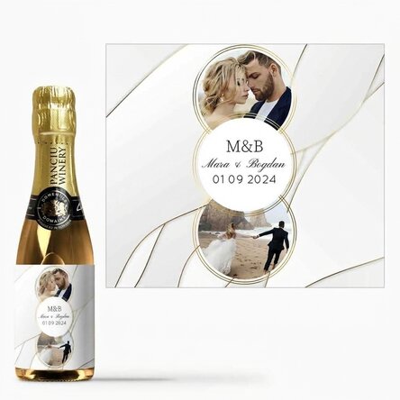 Mini bottle of sparkling wine personalised with photo and text - Together