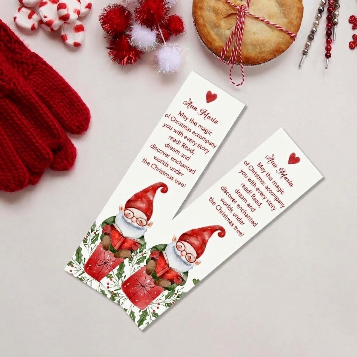 Personalised bookmark with text - Father Christmas
