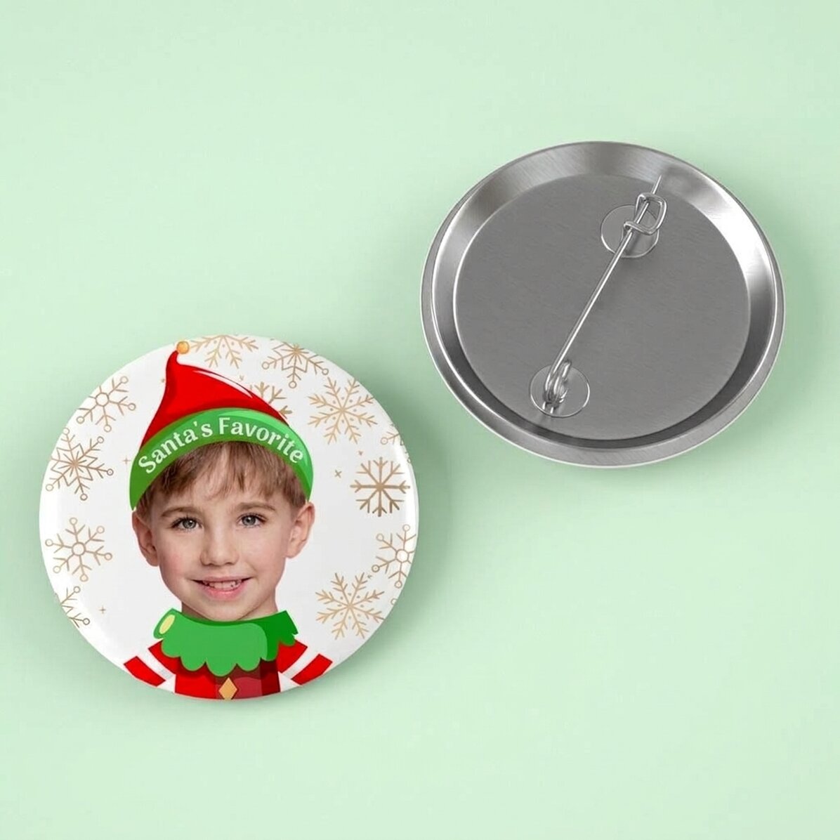 Personalised badge with photo - Santa