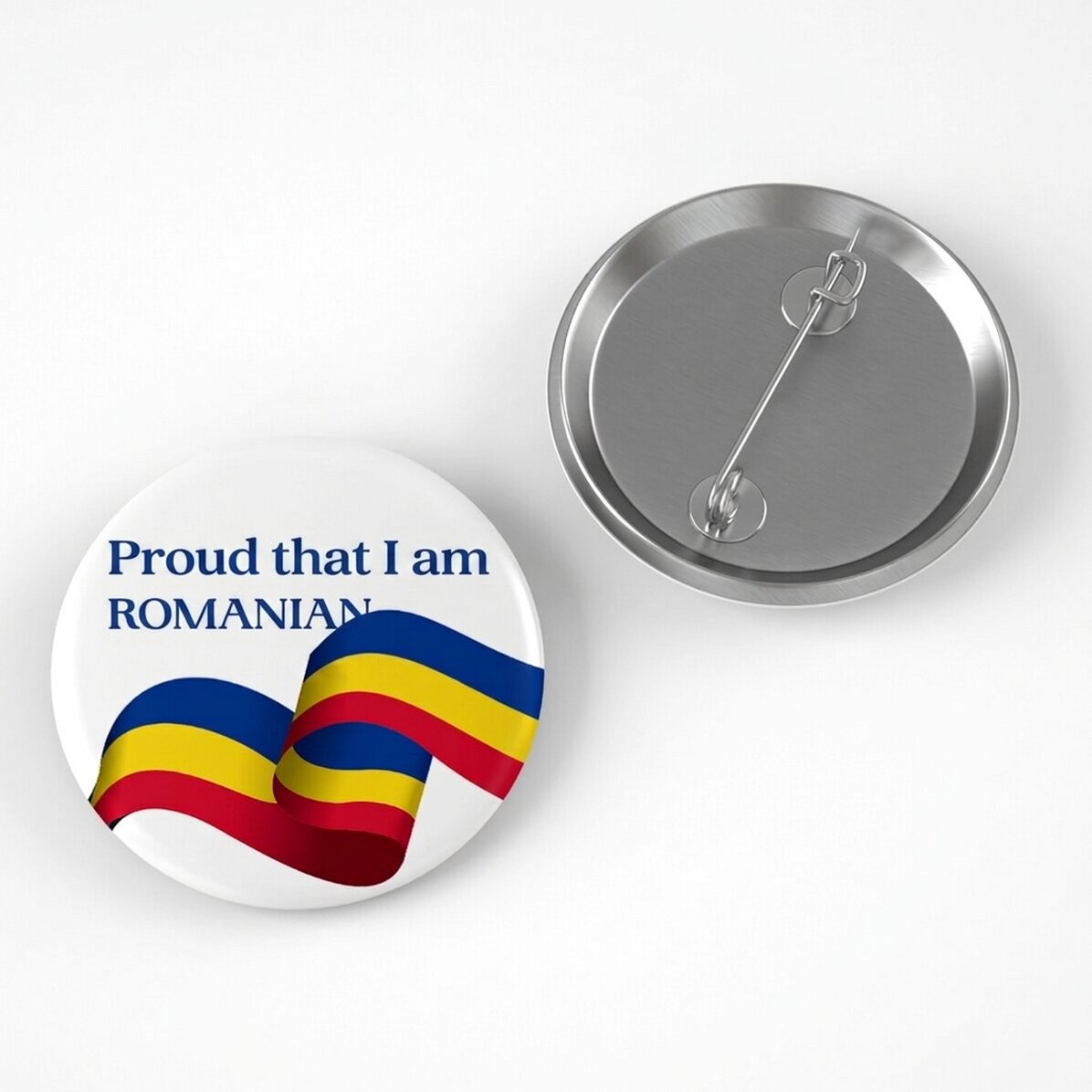 Personalised badge with text - Proud to be Romanian