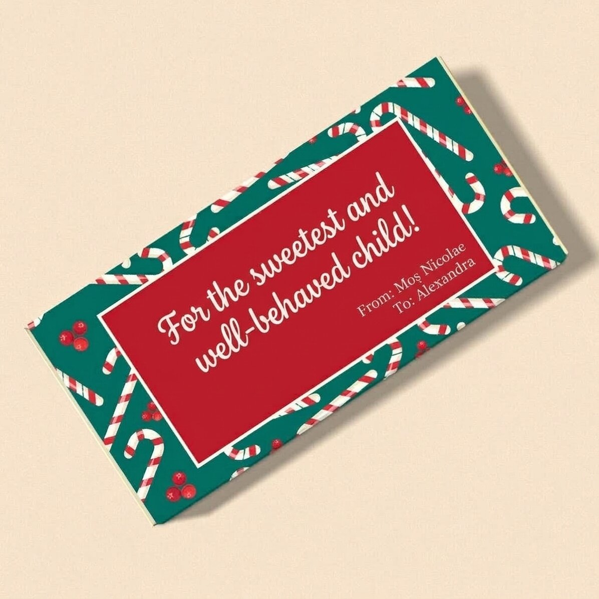 Personalised chocolate with a message - from Father Christmas