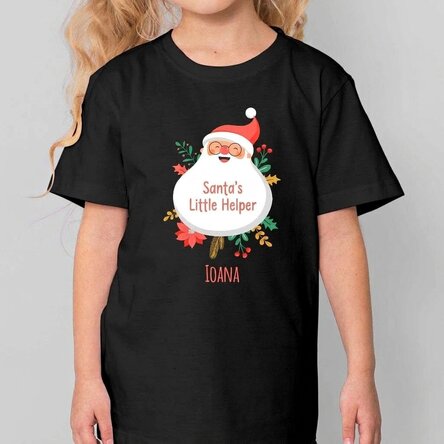 Personalised cotton T-shirt for children with text - Santa